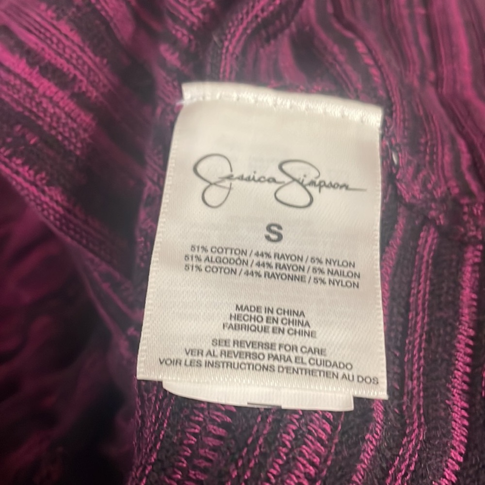 Jessica Simpson Sportswear Marled Purple/Magenta Pink Knit Fit and Flare Dress - Picture 17 of 17